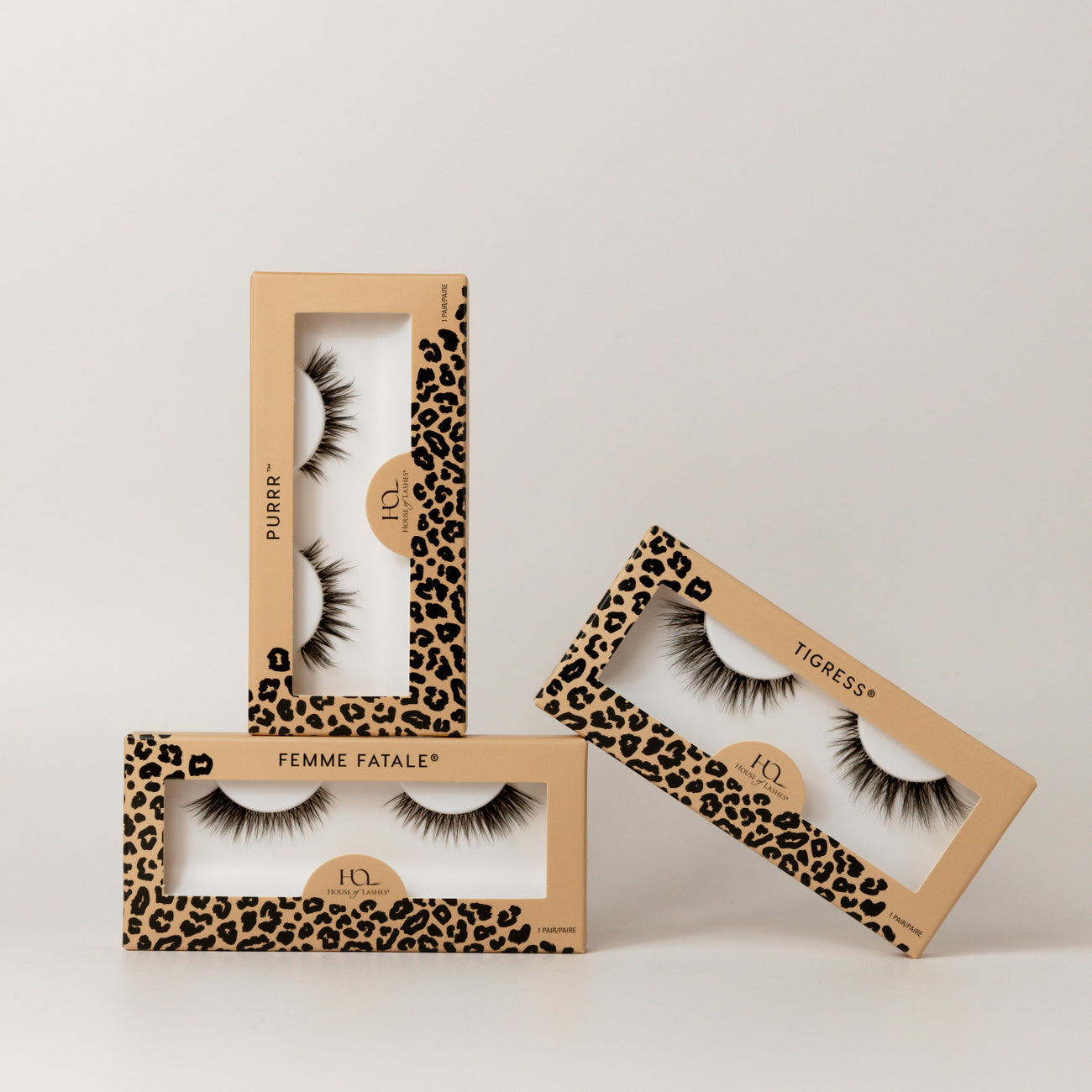 Three Feline Collection false eyelashes.