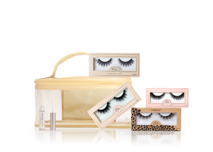 The Sellout Set which includes an exclusive HOL Travel Bag, Iconic Lite, Allura, Tigress, Wing It Mini, and Clear Lash Glue.