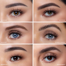 Emiko false eyelashes on a almond eye shape, hooded eye shape, deepset eye shape, downturned eye shape, monolid eye shape, and prominent eye shape