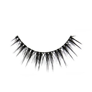 Divine Lite flared false lashes with medium volume and spiky clusters for a wet mascara effect.