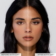 Before and after of a model wearing Kitty Cat.