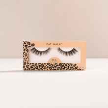 Cat Walk a flared, wispy lash with extra-long length and bold volume, featuring dense clusters toward the outer corners.