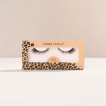 Femme Fatale flared lash with medium volume and wispy texture.