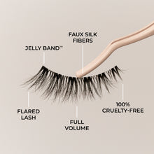 Tigress false eyelashes key features explaining lash band, lash fibers, lash shape, and lash volume