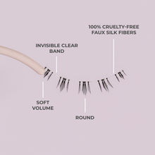 Aiko key lash features to explain lash band, lash fibers, lash shape, and lash volume