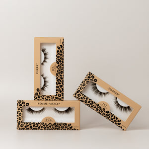 Three Feline Collection false eyelashes.