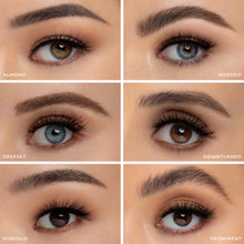 Audrey Mini false eyelashes on a almond eye shape, hooded eye shape, deepset eye shape, downturned eye shape, monolid eye shape, and prominent eye shape